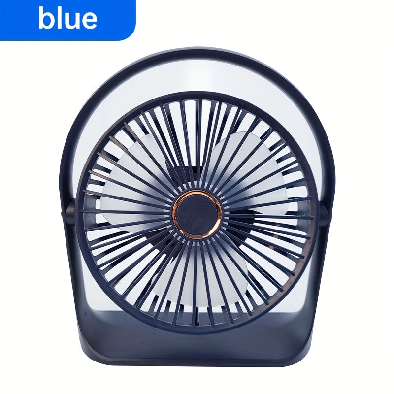 6-Inch USB Rechargeable LED Fan with Night Light, Portable Desk Fan