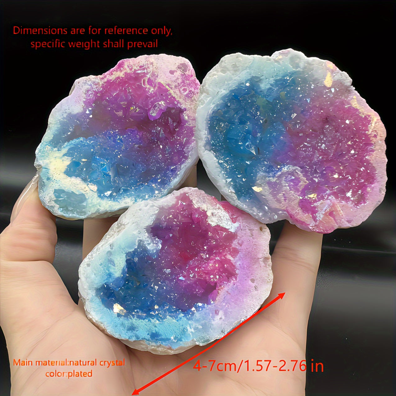 Agate Crystal Geode Decor Natural Electroplated Stone Home Gift