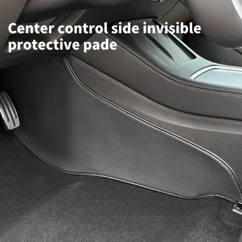 Center Control Kick-Proof Pads Velvet Interior Trim Accessories for Tesla Model 3 Model Y