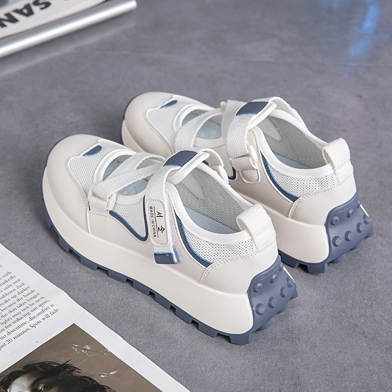 Women's Summer Casual Sneakers Breathable Mesh Adjustable Slip-On White Black
