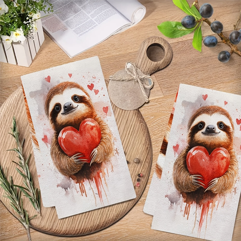 Valentine's Day Kitchen Towels Set of 2 Ultra Soft Absorbent Dish Hand Towels