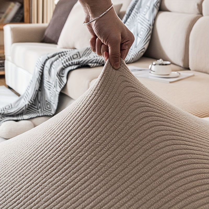 Растяжимый чехол для дивана из полиэстера с эластичной лентой, материал из полярного флиса, безопасный для домашних животных, можно стирать в машине, подходит для кресел и секционных диванов, чехол для мебели в домашнем декоре.