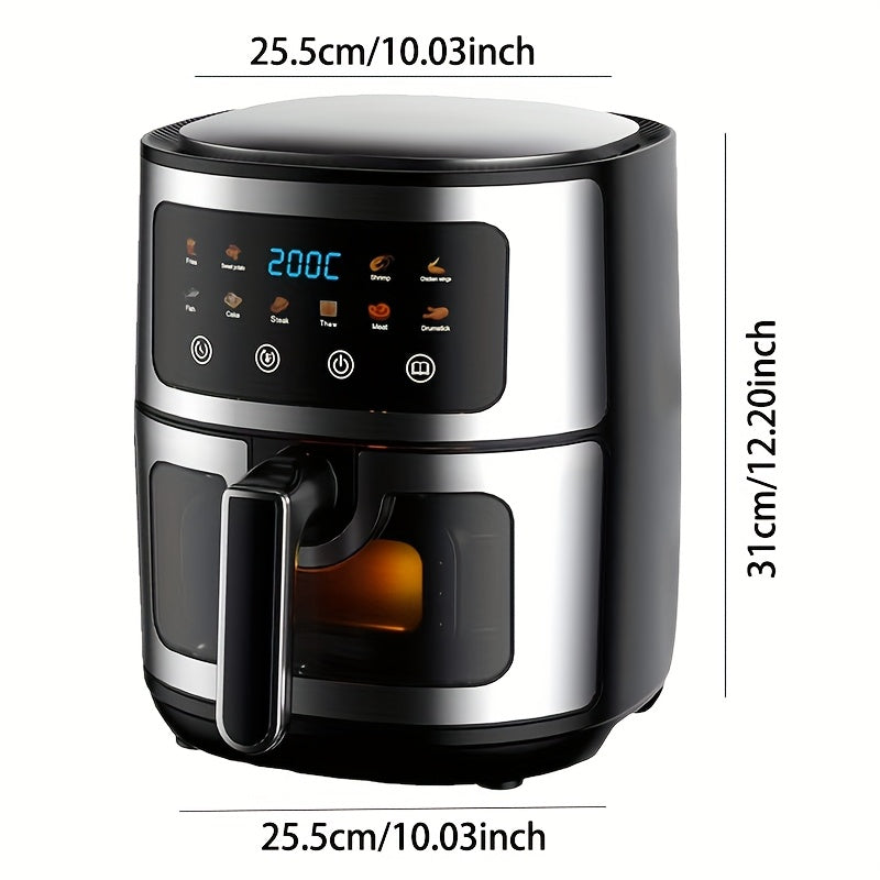 5L yog'siz sensorli ekranli havo qovuradigan qurilma, 8 ta sozlamali, 400°F gacha pishiradi
