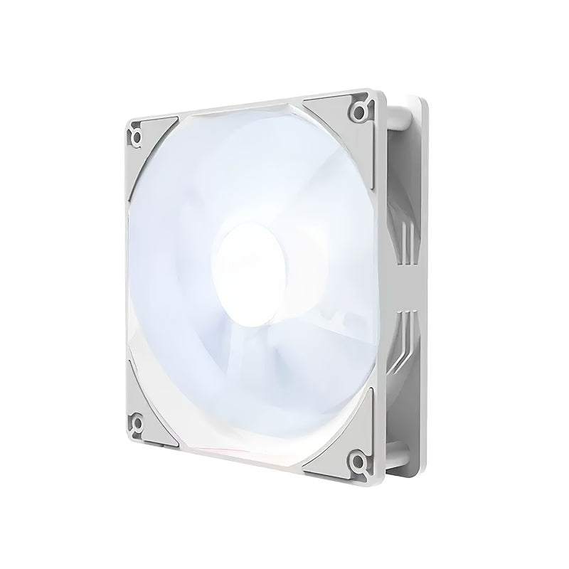 12cm Silent LED Computer Case Fan with Turbo Blades Multi-Color Lighting Black White