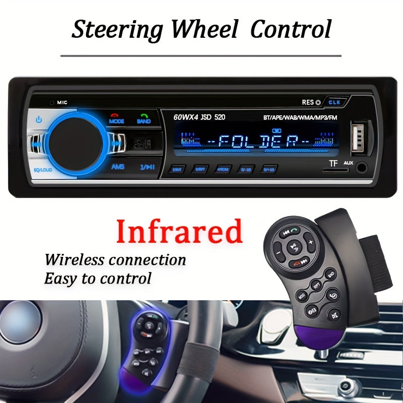 Universal Car Radio MP3 Player Wireless FM USB Aux 4 Inch Color Display Voice Navigation