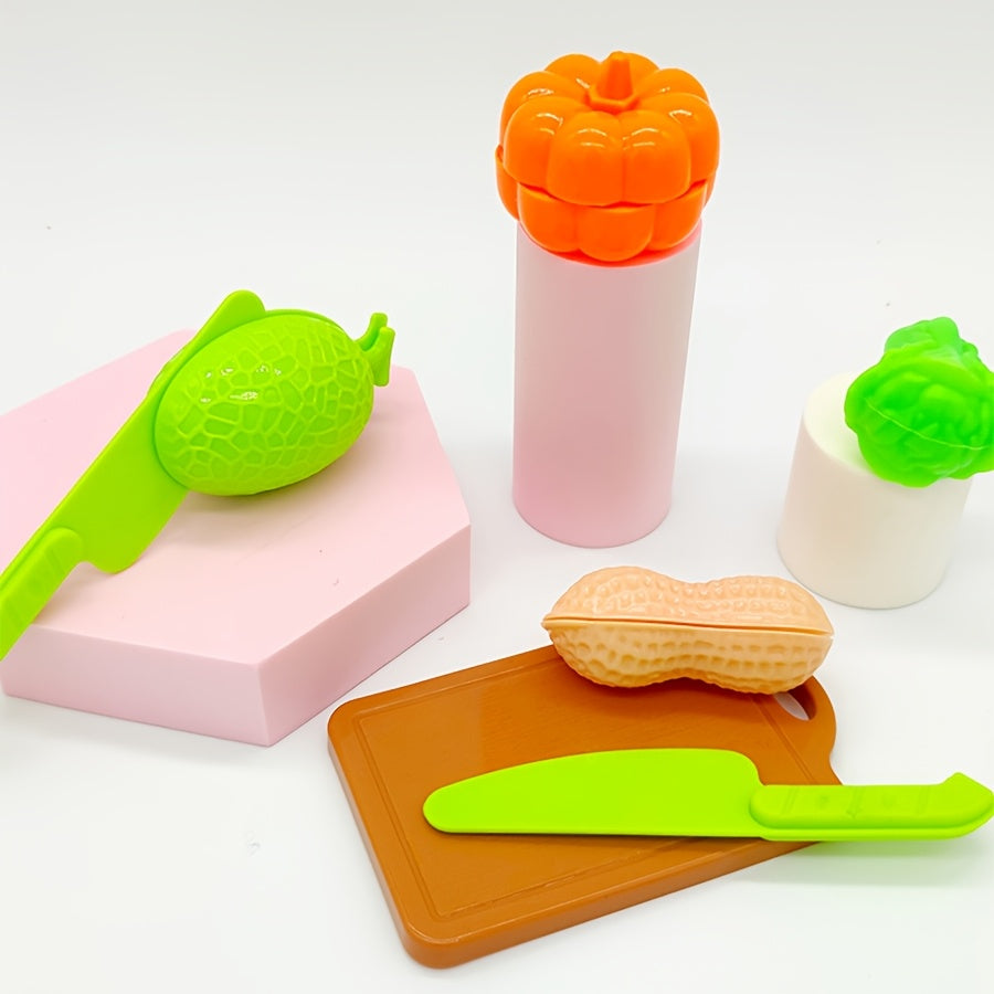 Kids Food Toy Set for Early Skill Development 24 Cutting Food Fruits Vegetables Multicolor