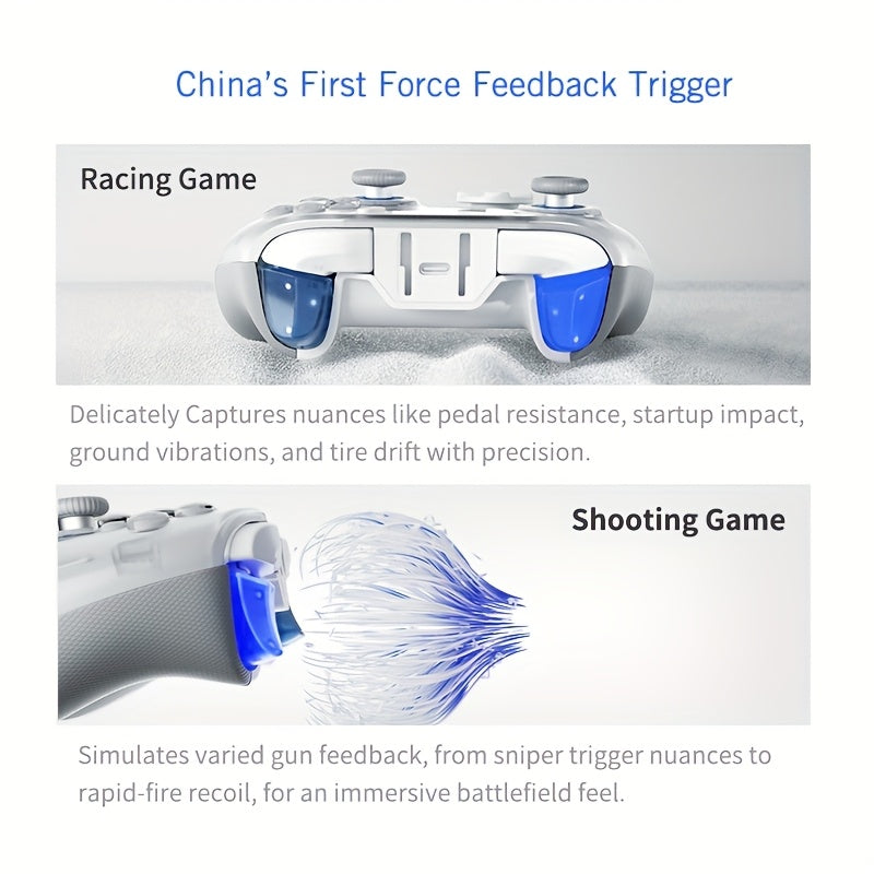Wireless Game Controller for PC Xbox Steam with Force Feedback Trigger
