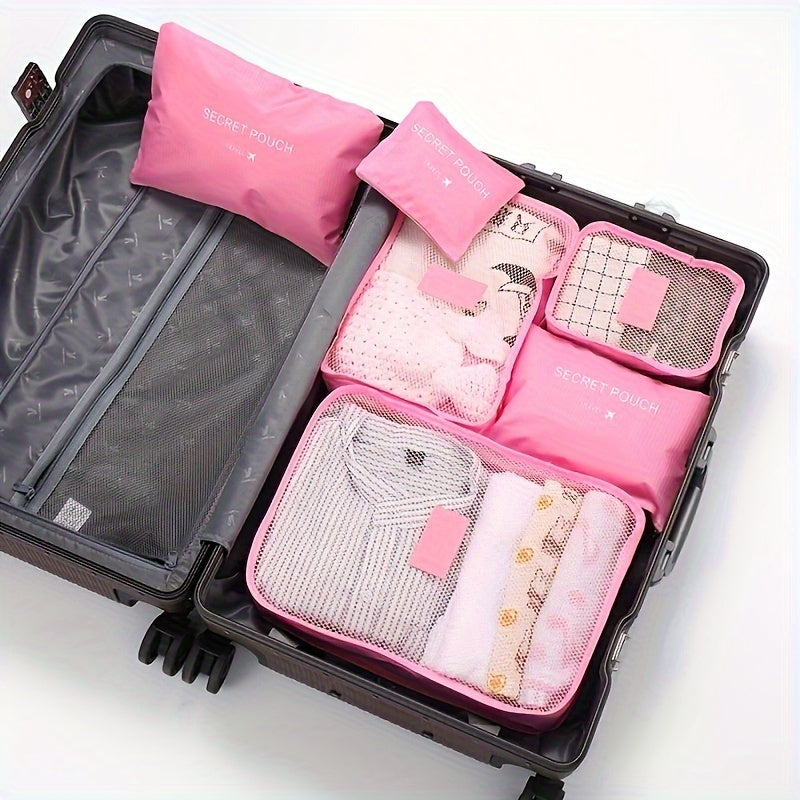 6-Piece Travel Organizer Set Lightweight Dustproof Luggage Bags for Hotels