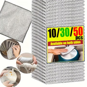 Reusable Microfiber Metal Wire Cloth for Heavy-Duty Cleaning of Surfaces Sink Cookware