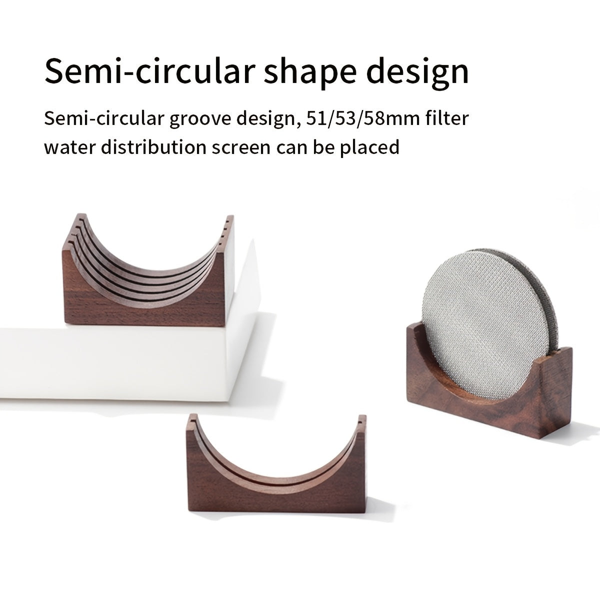 Black Walnut Wood Coffee Filter Holder for 1 2 or 4 Filters 51/53/58mm