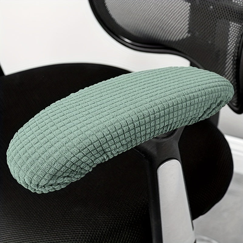 2pc Stretchable Fleece Armrest Covers for Gaming and Office Chairs Beige and Colors