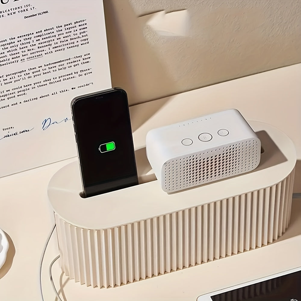 Caja organizadora de cables de plástico con tapa para almacenamiento en el hogar y la sala de estar