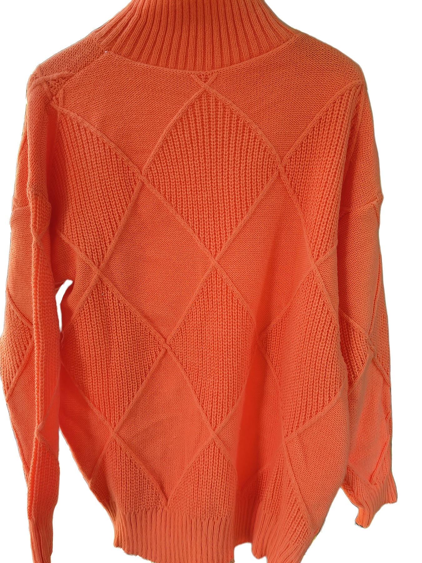 Тёплый свитер с высоким воротником для женщин plus size, полиэстер, длинные рукава, пуловер, верхняя одежда