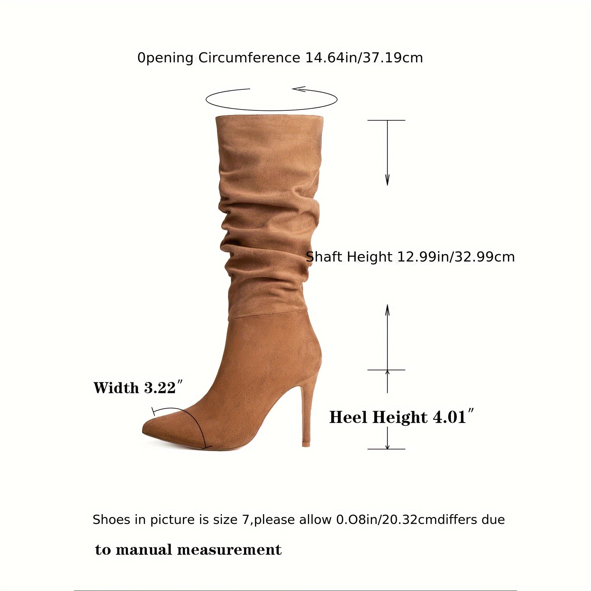Women’s Western Style Cover Mid-Calf Boots with Pointed Toe for Fall Winter