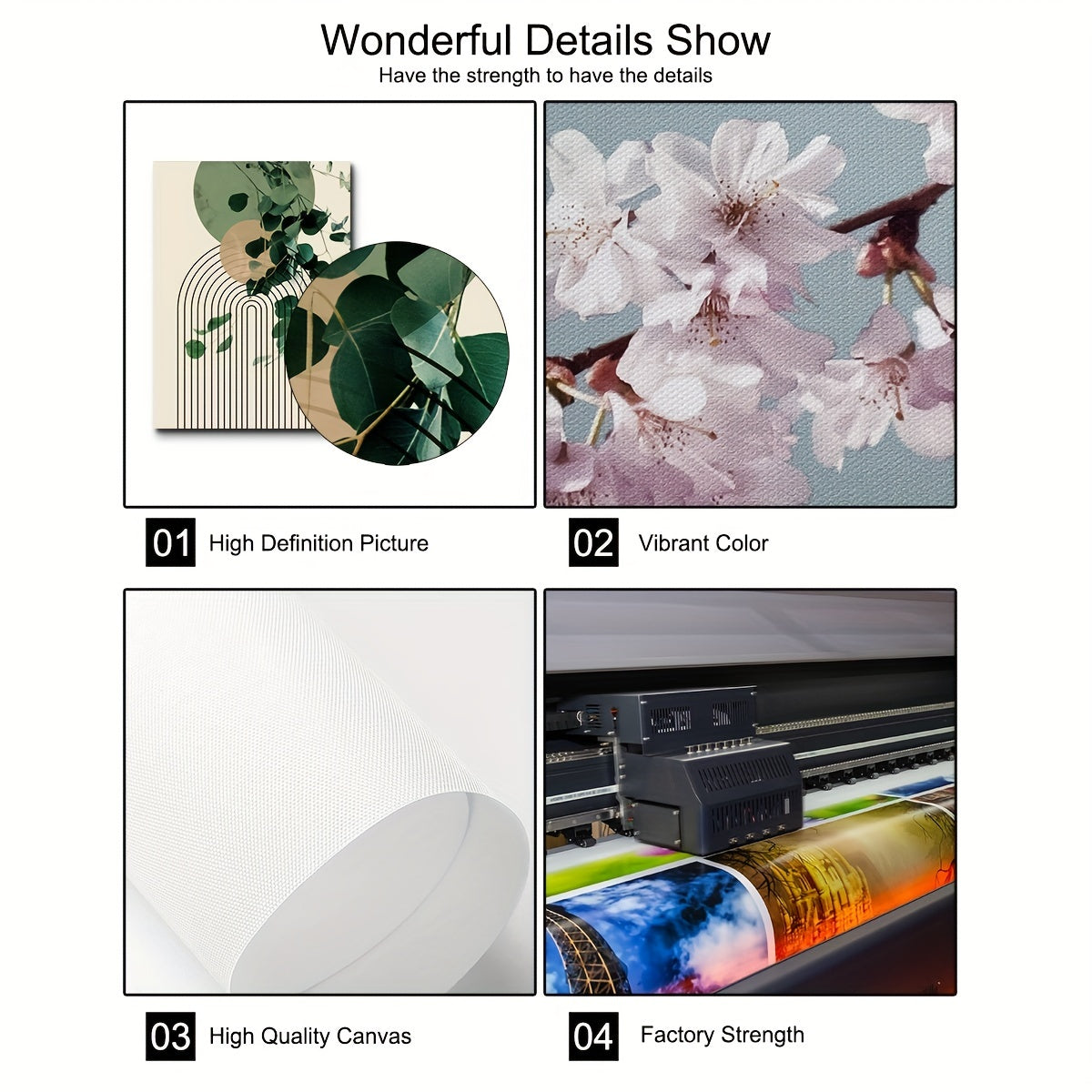 Set of Three Eucalyptus Leaf and Geometric Wall Art Prints for Living Room Decor