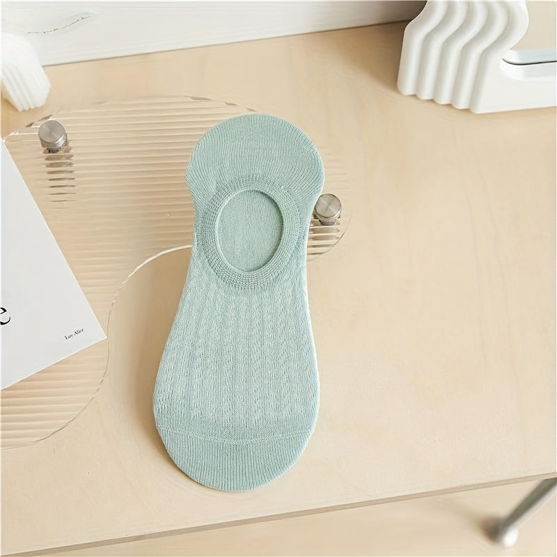 10 Pairs of Crew Socks for Men Women Solid Color Knit Fabric Invisible Socks