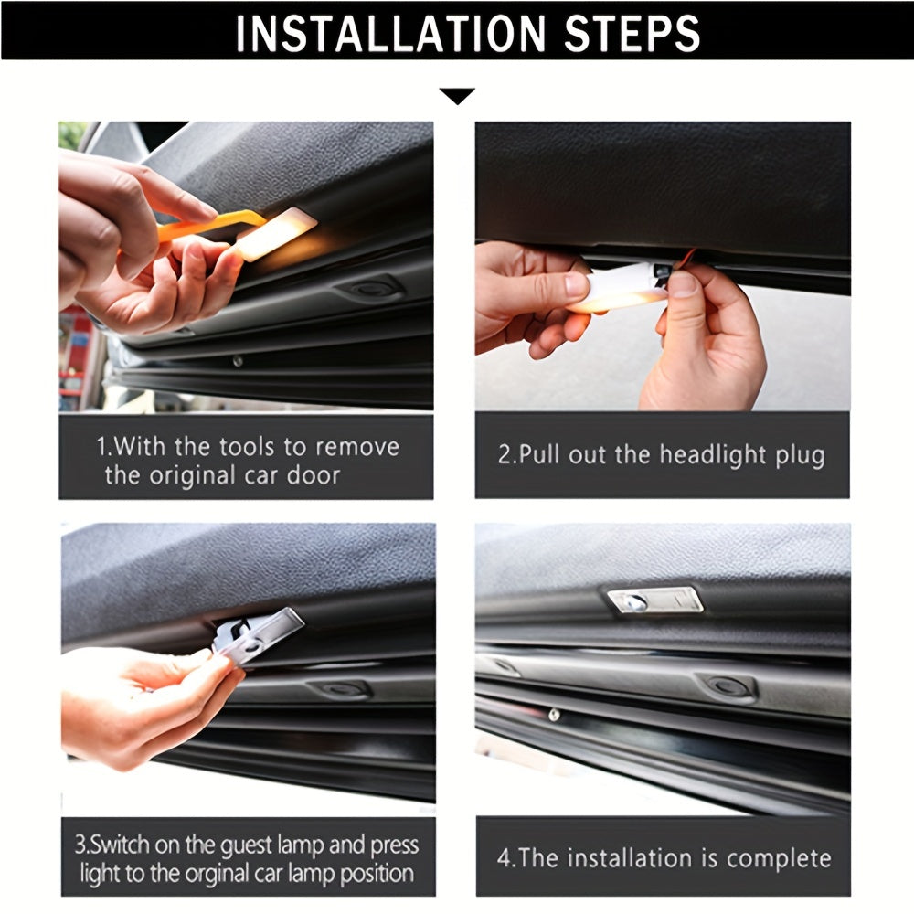 2-Piece Car Door LED Logo Projector Lights Bright White Hardwired Replacement