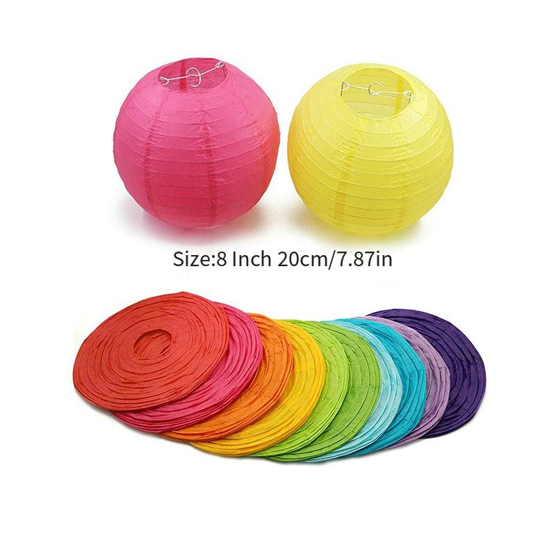 10 Festive 7.9 Inch Paper Lanterns in Assorted Colors for Holidays and Celebrations