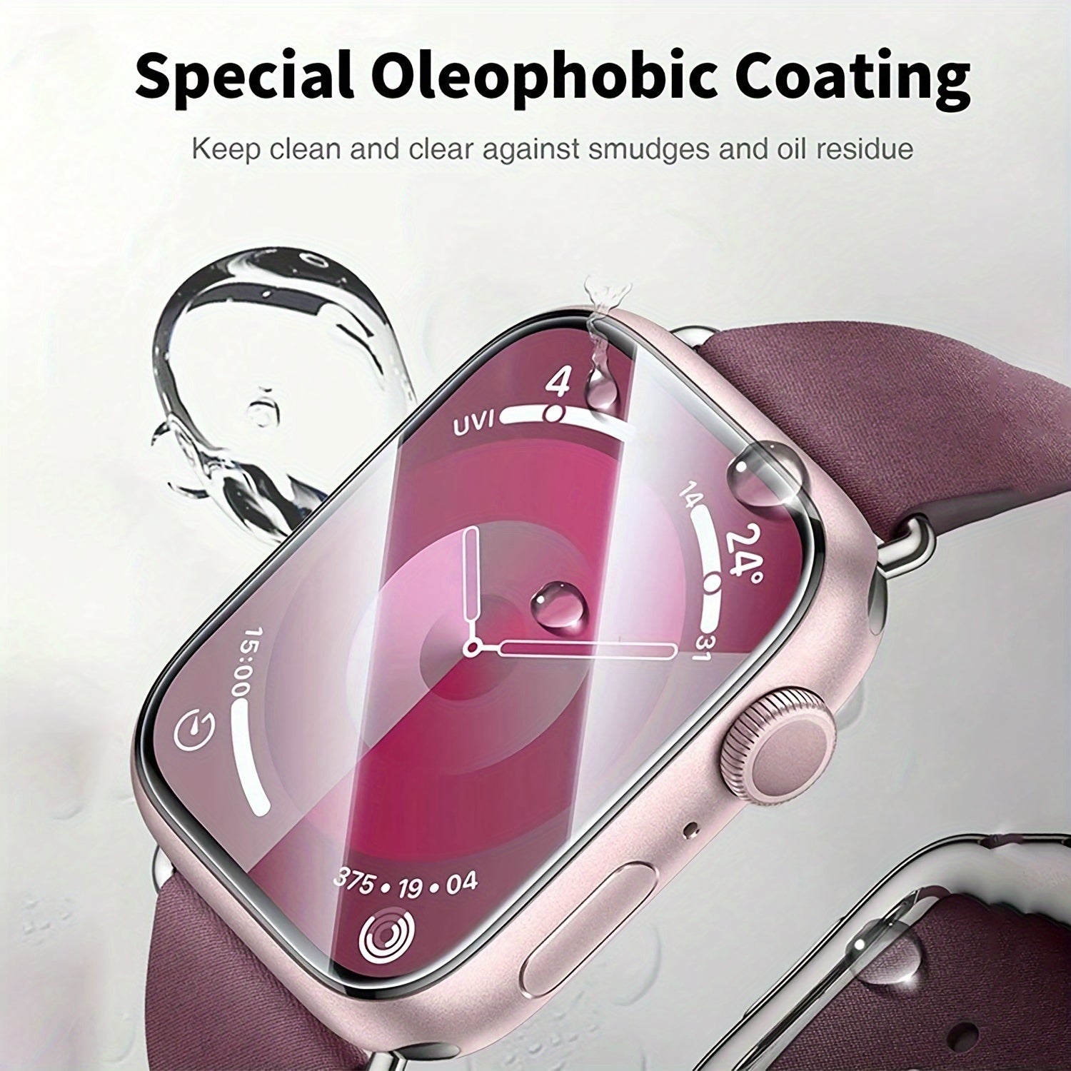 6 Pack Clear TPU Hydrogel Screen Protectors for Apple Watch Series Compatible