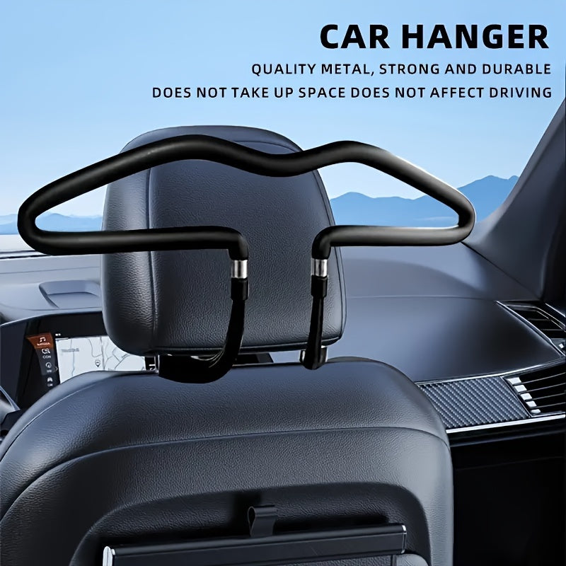 Perchero para asiento de coche de acero inoxidable, cuero PU, ahorra espacio, organizador de ropa para vehículo