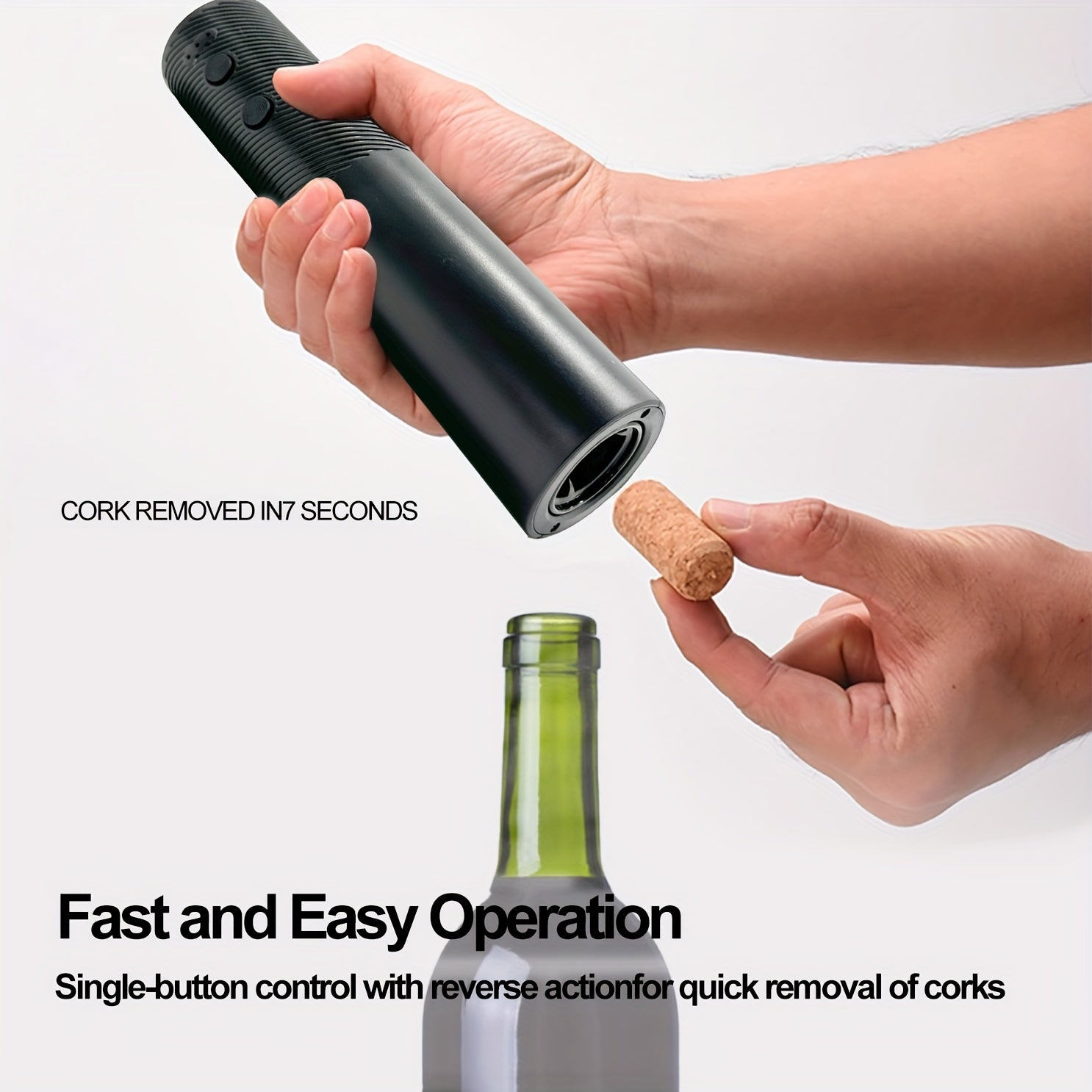 Uy va bar uchun avtomatik qopqog' ochuvchi bilan qora va qizil simsiz elektr sharob ochgich