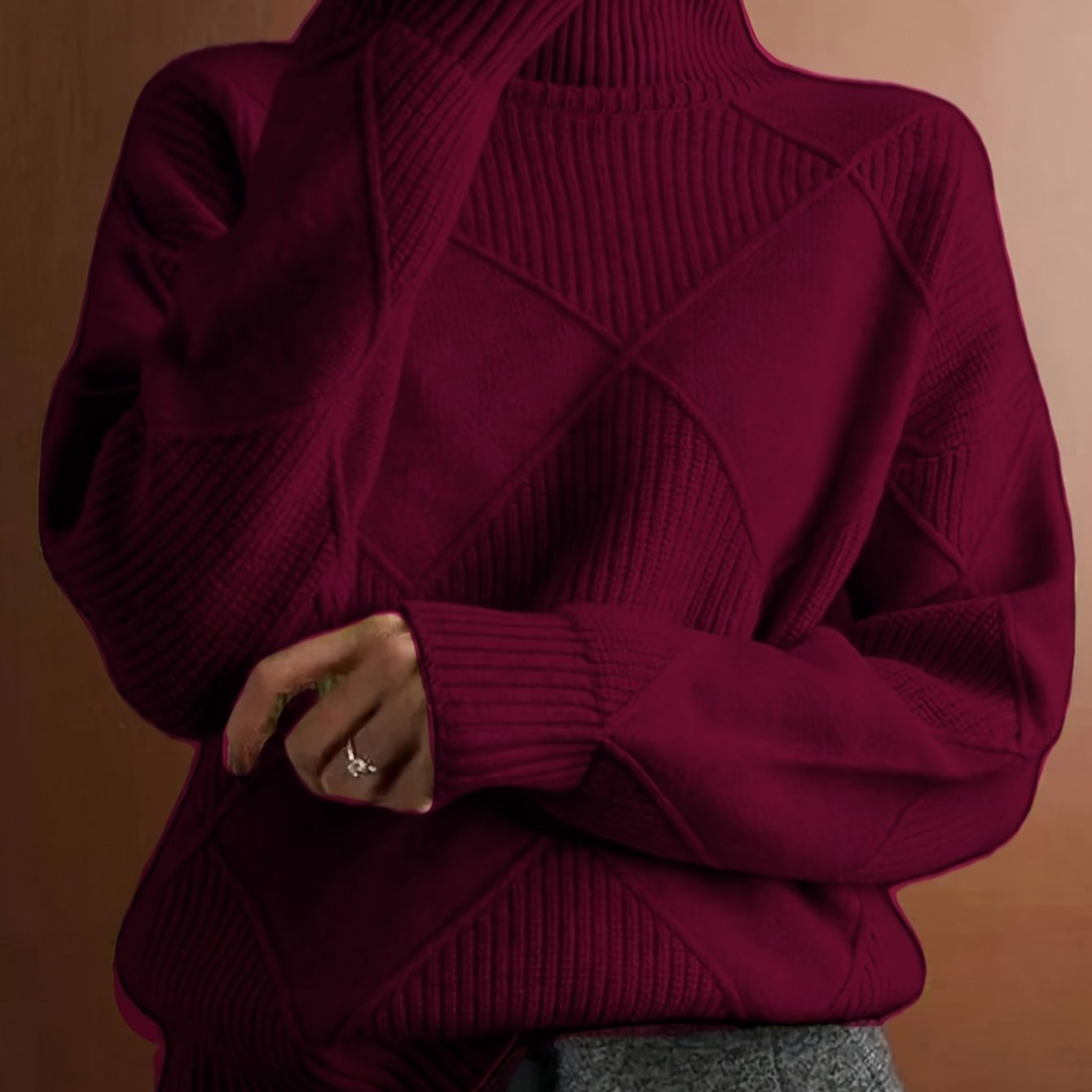 Women's Pullover Sweater Soft Round Neck Long Sleeve Solid Green Fall Winter Layering