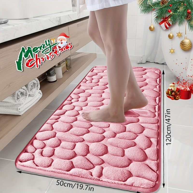 "Xotira Ko'pikli Hammom Gilami To'plami, Yuqori Singdiruvchan, 25D Ko'pik Qattiqligi, Yumshoq Sirpanmaydigan Hammom Gilami Ichki Foyda Uchun, Mashinada Yuvish Mumkin, Kirish Joyi, Xona va Bayram Rojdestvo Bezaklari Uchun Mukammal - Polyesterdan Yasalgan"