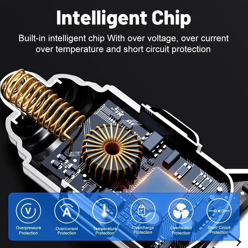 Avtomobil uchun zaryadlovchi 4-portli PD QC3.0 Dual USB-C USB-A tez zaryadlash adapteri