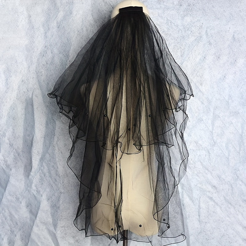 Ayollar uchun to'y soch aksessuari uchun faux marjon to'y tikanli vail, turli ranglarda