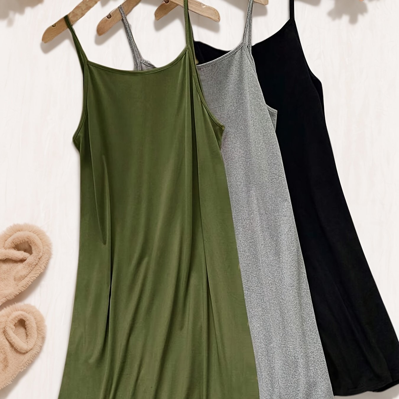 Женский комплект из 3 предметов ночная рубашка и бралет с однотонным цветом для полных женщин