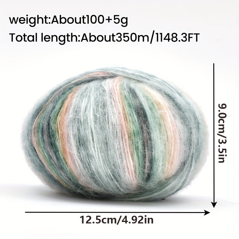 Gradient Wool Yarn 2 Bundles 100g 350m Multicolor Horse Sea for Knitting Scarves Hats