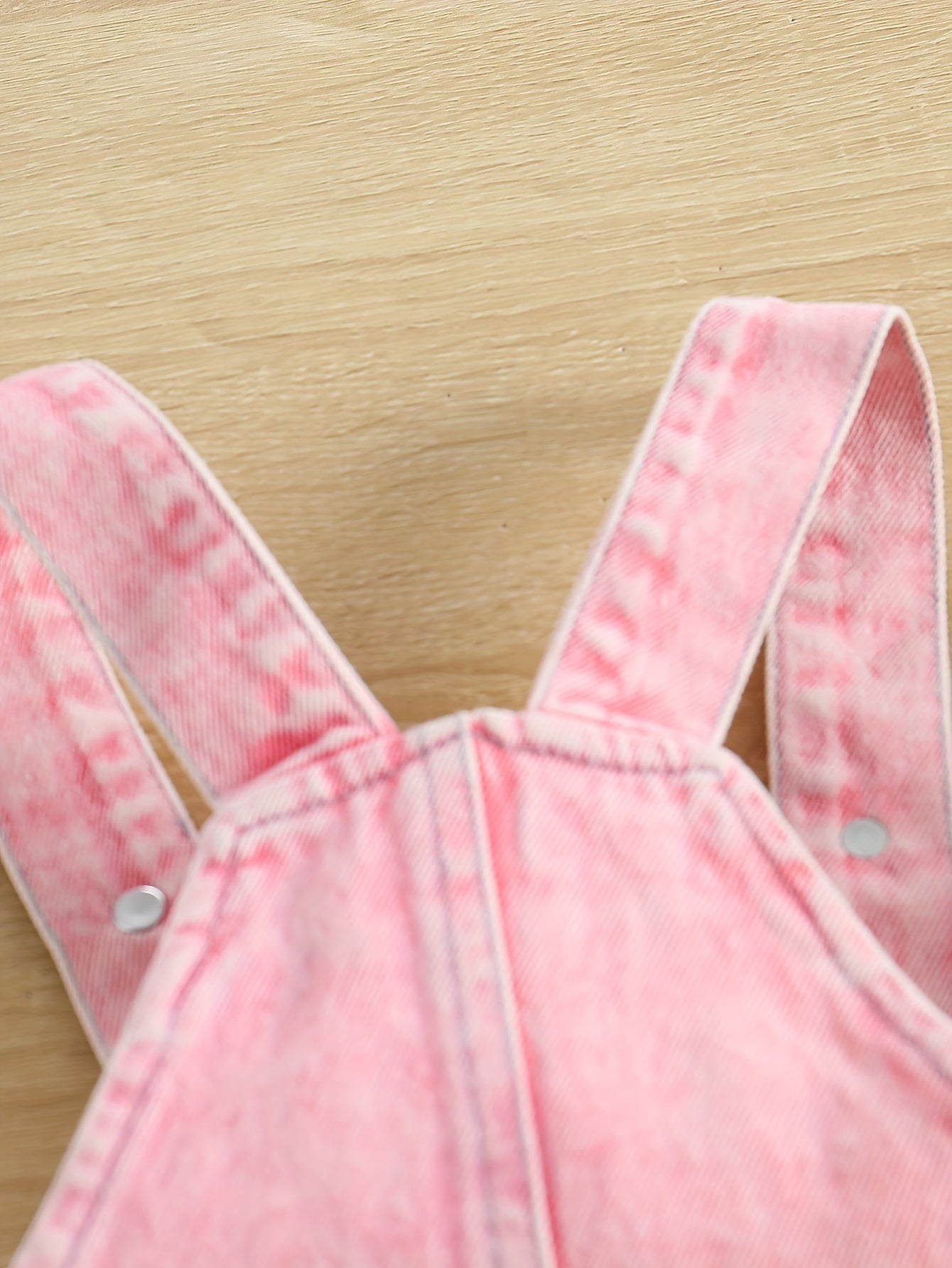 Baby Girl Denim Overalls with Alphabet Pattern Ripped Details Cotton Blend Spring Fall