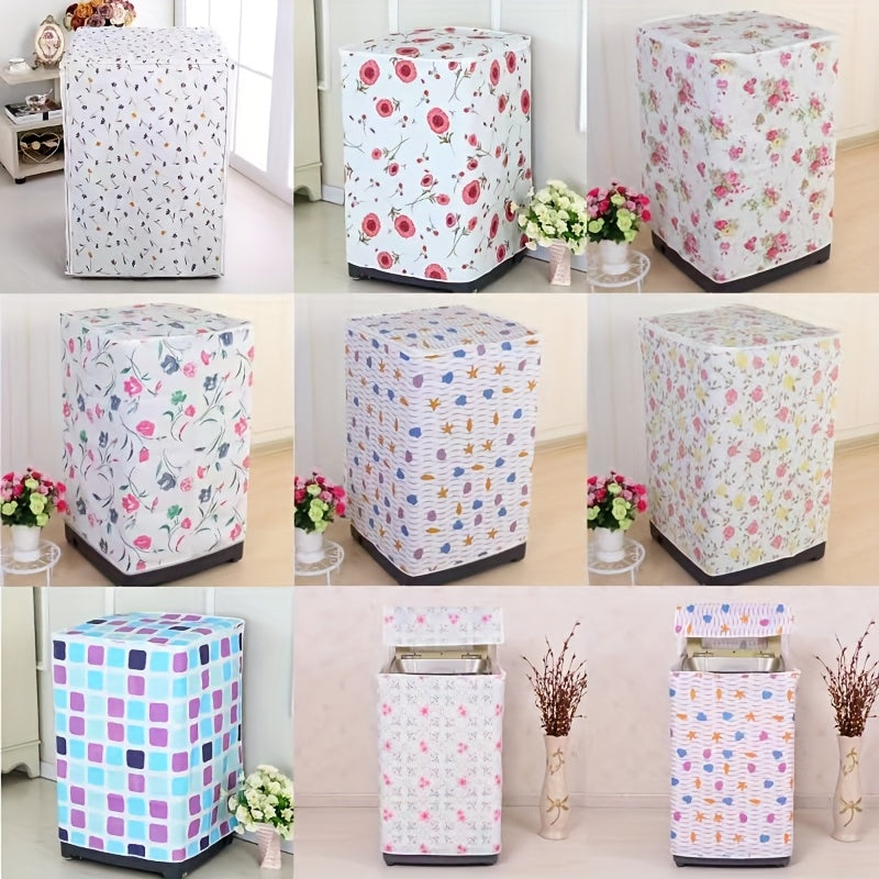Funda duradera para lavadora de PEVA con diseño floral para modelos de carga frontal, resistente a los rayos UV, protección en balcón