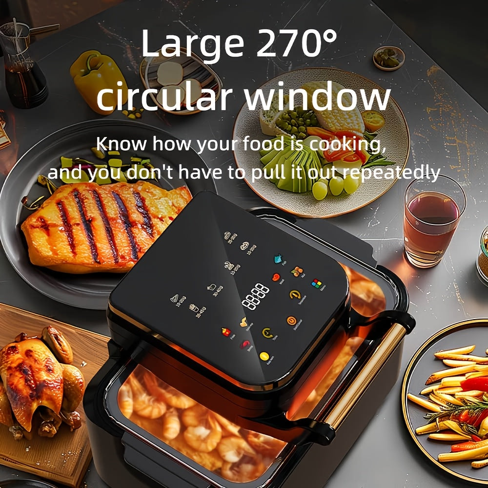 Horno digital eléctrico de 12L con asador, cocedor sin aceite, freidora de aire y tostadora