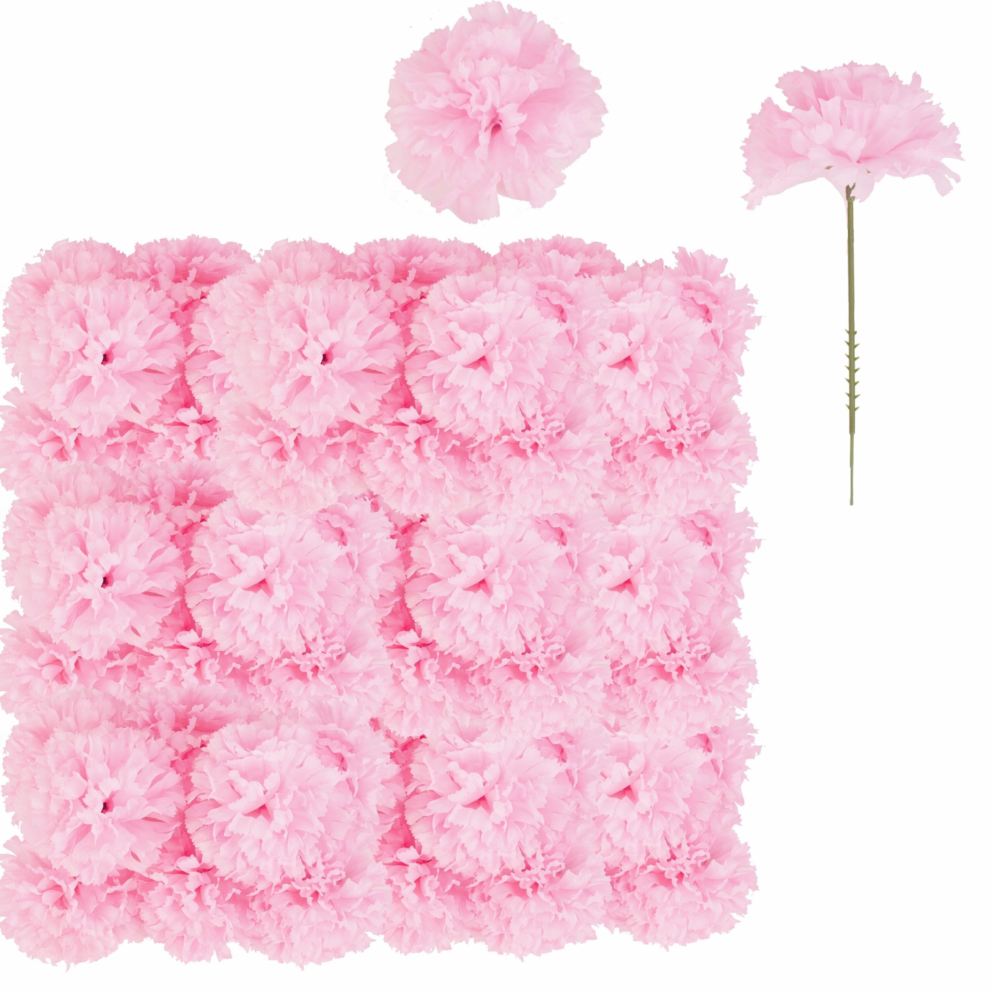 50 Pieces Silk Carnation Flowers for Wedding Decorations DIY Craft