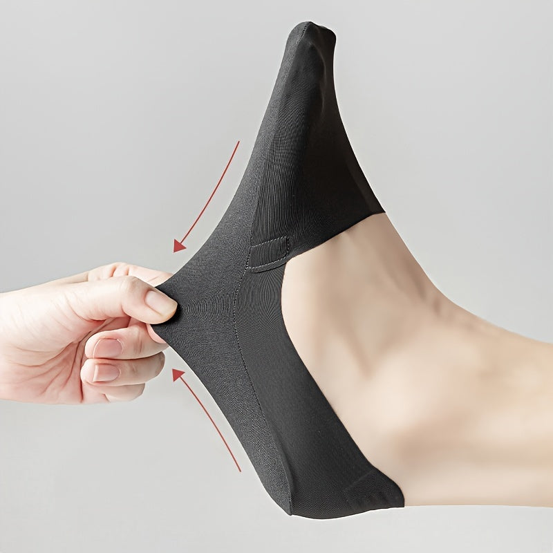 Men's Solid Color Anti-Odor No-Show Socks 7 Pairs Breathable Thin Non-Slip