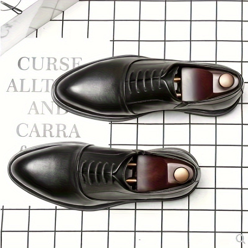 Zapatos Derby de cuero de estilo retro para caballero, con punta puntiaguda, casuales para negocios, negros y marrones, antideslizantes y resistentes al desgaste