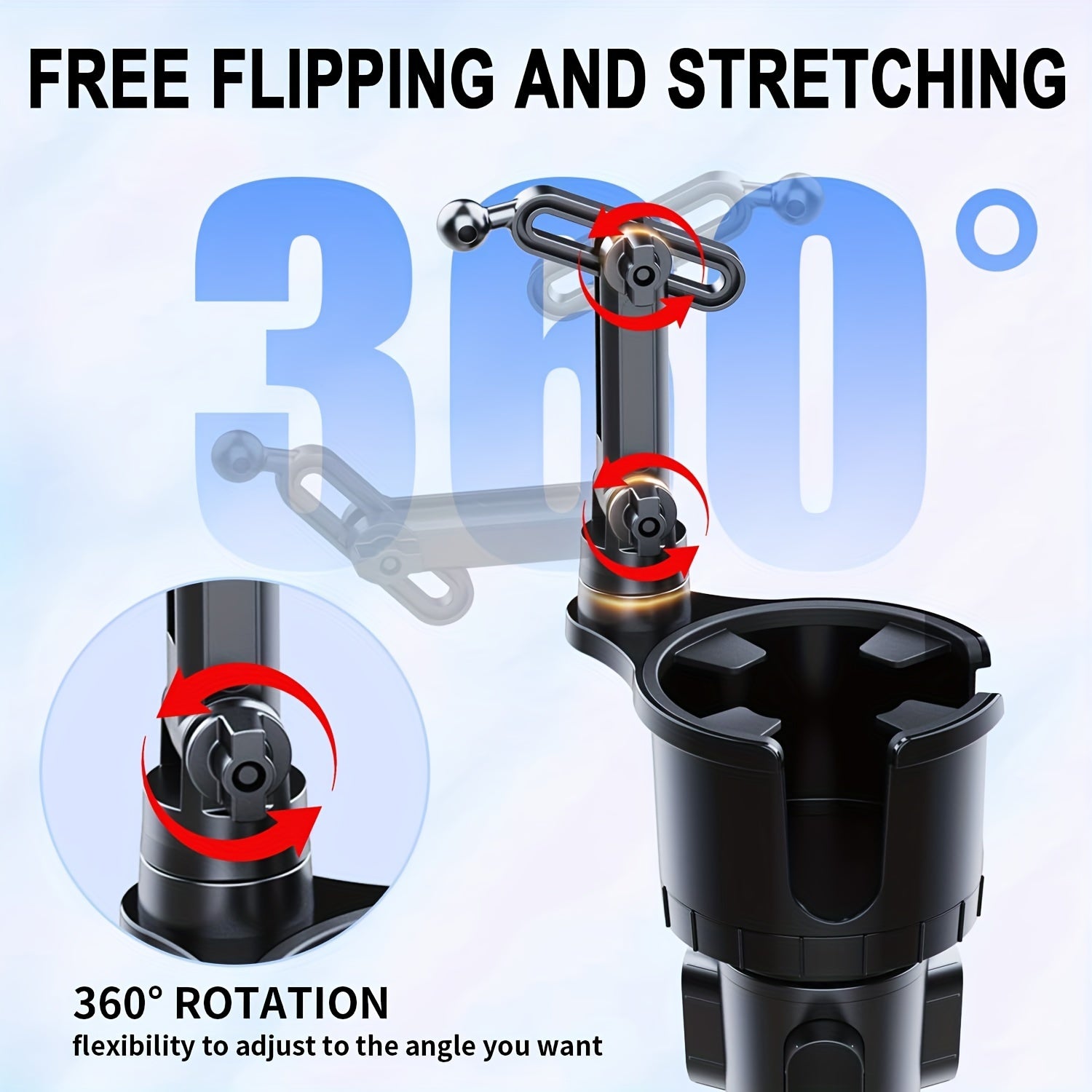 Universal 2-in-1 Avtomobil Telefon uchun o'rnatish, suv o'tkazmaydigan ABS, sozlanadigan burilish