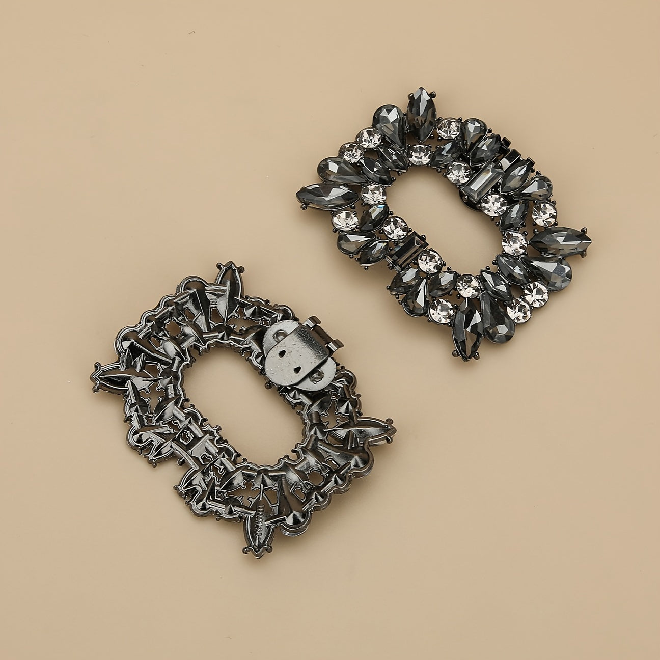 Ayollar uchun rhinestone kristal poyafzal kliplari 1/2 dona mis alloy bezakli burmalar