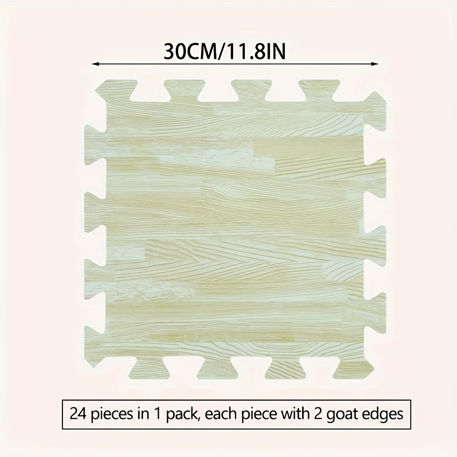 Wood Grain Interlocking Floor Tiles EVA PE Foam Puzzle Carpet 30x30cm Indoor Mat