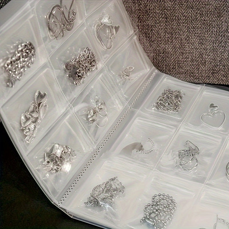 Bolsa organizadora de joyas con 160 compartimentos, almacenamiento antienvejecimiento y libre de polvo para collares, pulseras, anillos y pendientes