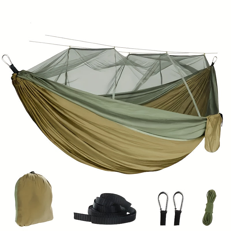 2-Person Camping Hammock with Mosquito Net Durable Nylon 272KG Capacity Outdoor Swing Rope