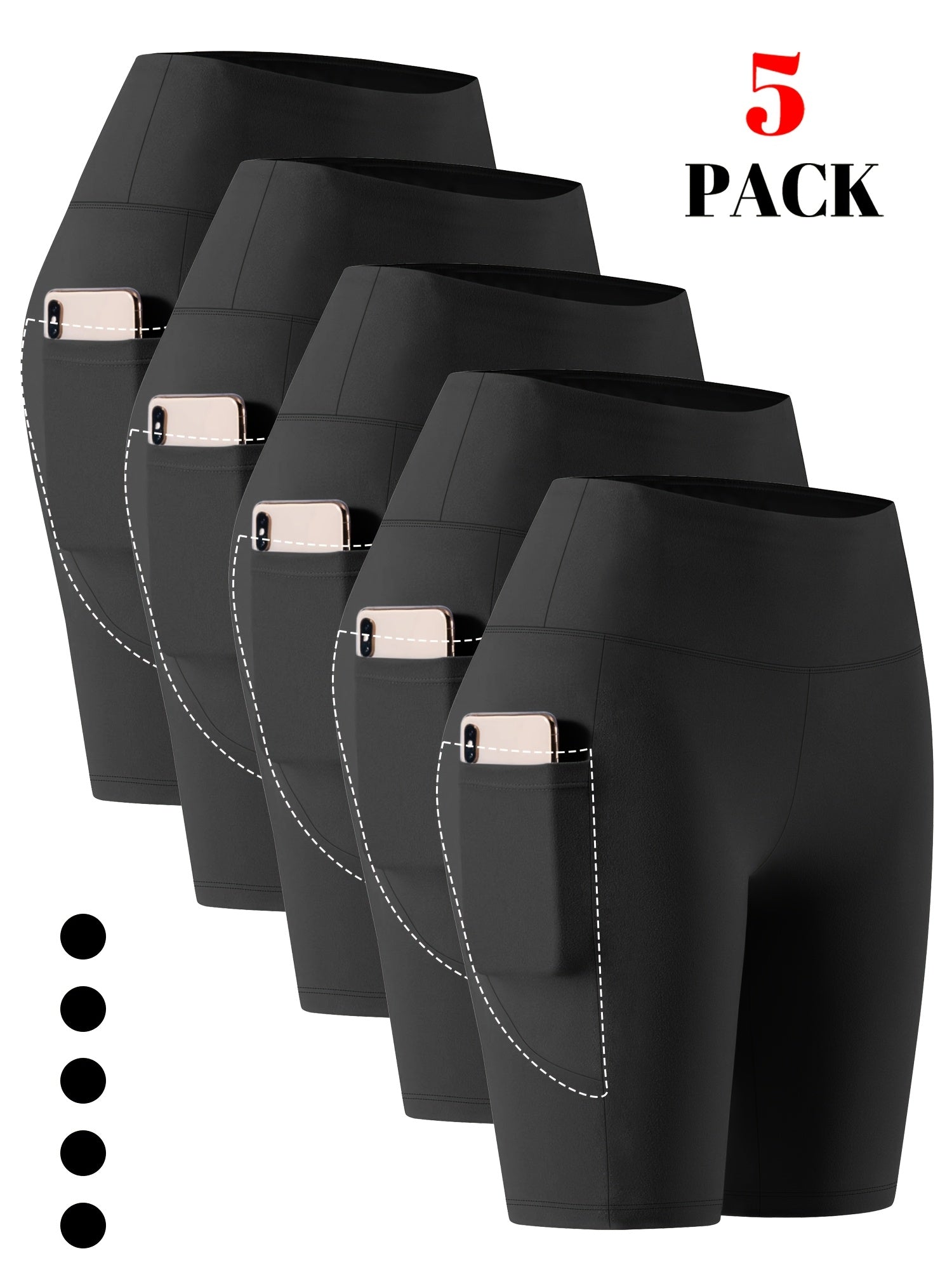 Plus o'lcham ayollar uchun 5 ta yuqori bel shortlari, elastik, qulay, kundalik