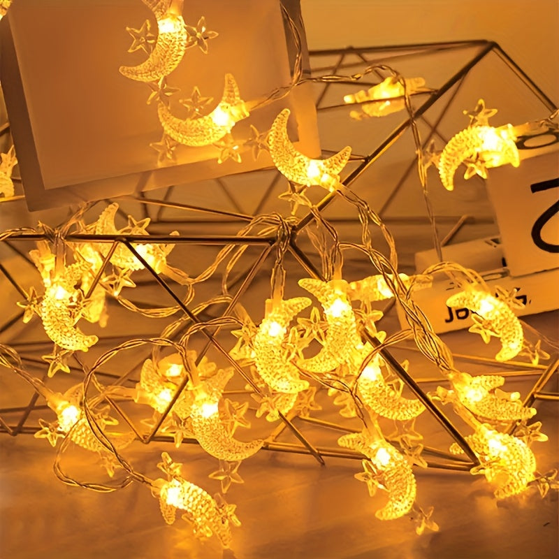 Светодиодные гирлянды Луна и Звезда на батарейках для свадебного и домашнего декора, длина 1,5 м, 3 м, 6 м