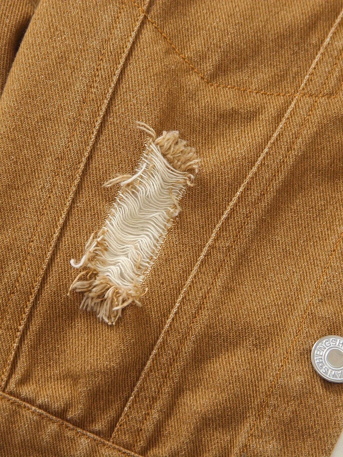 Denim Long-Sleeved Suit for Men and Children with Elastic Waist for Spring and Autumn