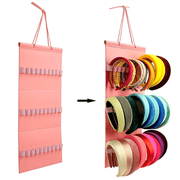 Kids Girls Hair Accessories Organizer Hanging Storage with 12 Hooks and Pockets