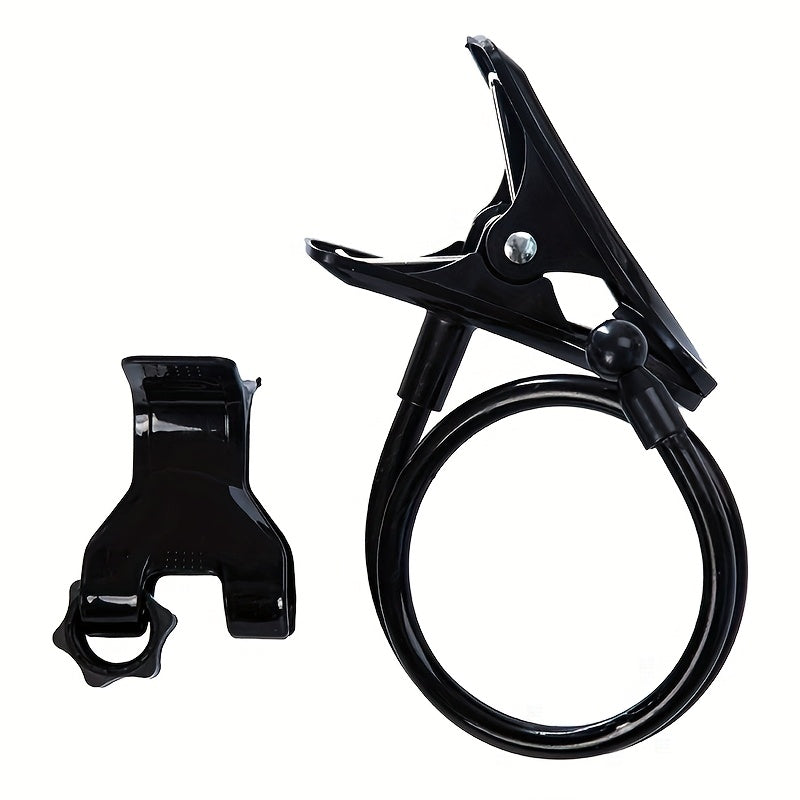 Universal Mobile Phone and Tablet Holder with Curved Double Clip for Headboard