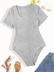 Mono casual de algodón elástico para mujer de tallas grandes de manga corta para todas las estaciones