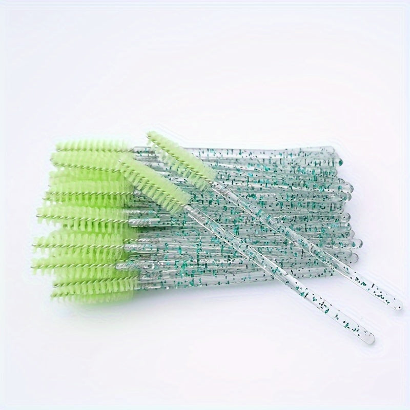 Набор из 10 многоцветных щеточек для ресниц и бровей с щеточками-спулли для макияжа