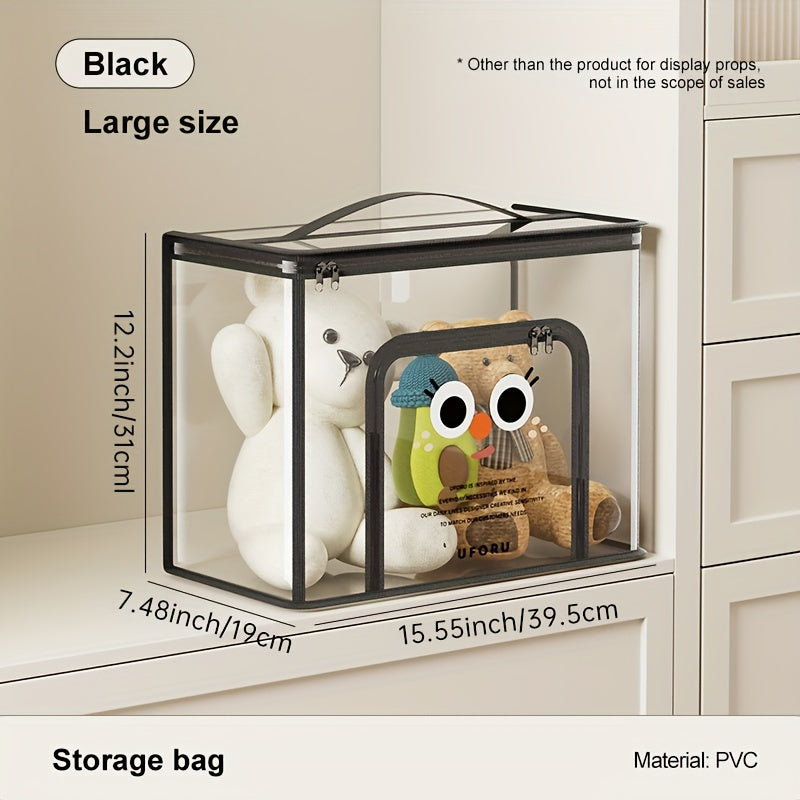 Large Capacity Toy Storage Basket with Lid PVC Organizer for Living Rooms Bedrooms Playrooms